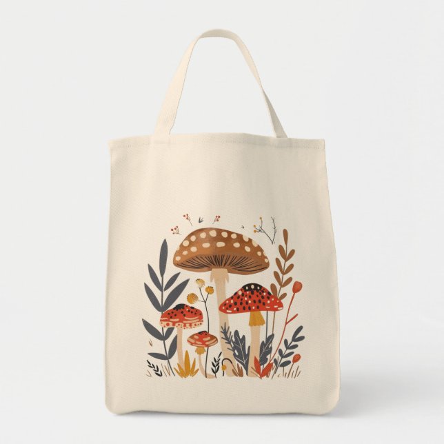 Bolsa Tote Ombro Cogumelos (Frente)