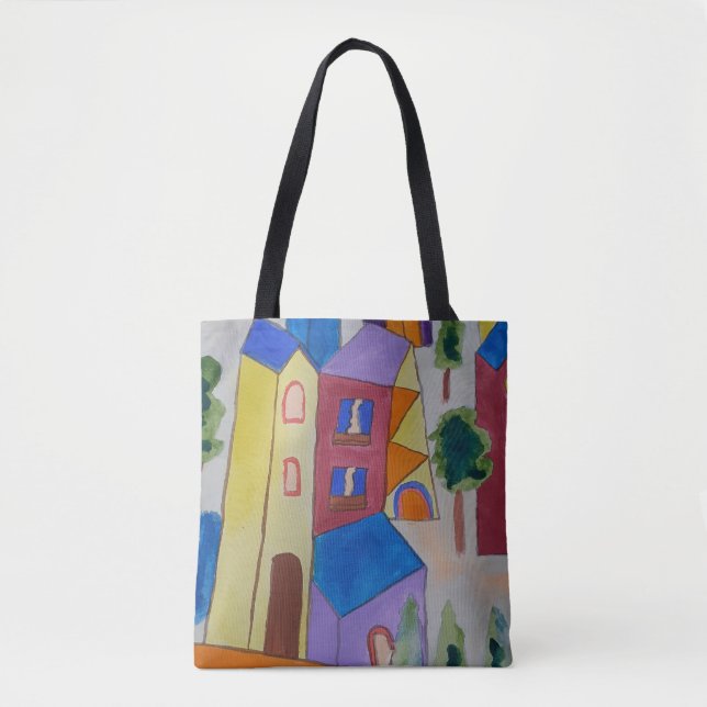Bolsa Tote Ombro da vila abstrato Summer (Frente)