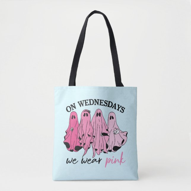 Bolsa Tote On wednesdays we wear pink ghost boo gang (Frente)