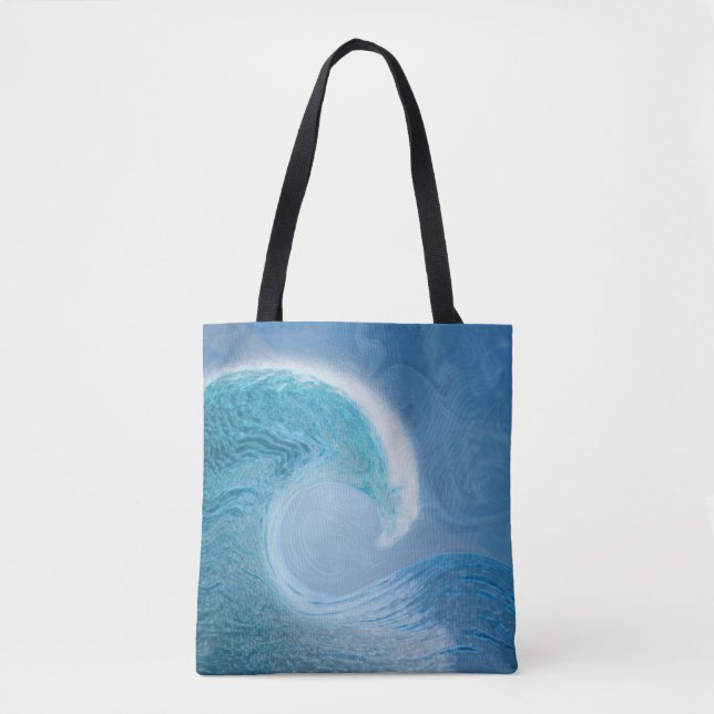 Bolsa Tote Onda Azul Artística (Frente)