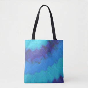 Bolsa Tote Onda Azul De Tina Corante
