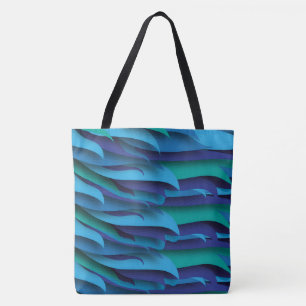Bolsa Tote Onda de diferentes cores de azul para verde