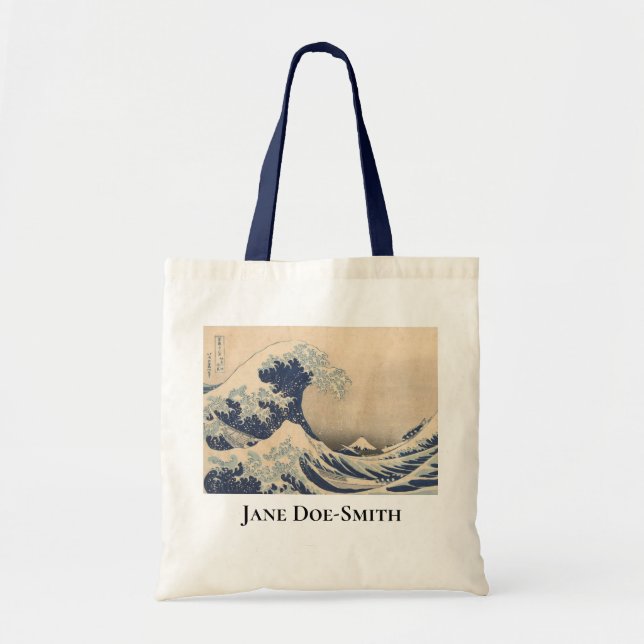 Bolsa Tote Onda de Excelente Hokusai Personalizada (Frente)