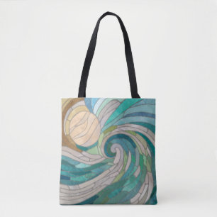 Bolsa Tote Onda e Lua do Mosaico