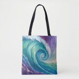 Bolsa Tote Onda Espiral do Oceano Abstrato