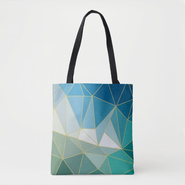 Bolsa Tote Onda Geométrica Oceânica (Frente)