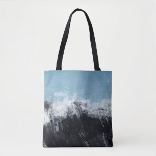 Bolsa Tote Onda marítima: design pintado à mão