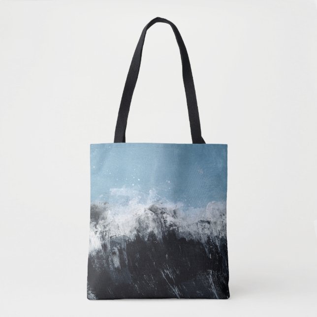 Bolsa Tote Onda marítima: design pintado à mão (Frente)