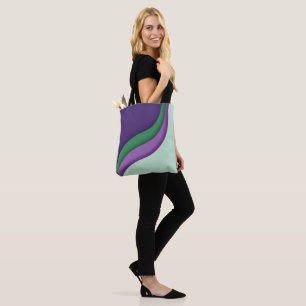 Bolsa Tote Onda Moderna Roxo Verde 