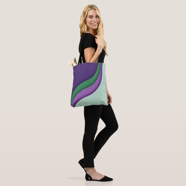 Bolsa Tote Onda Moderna Roxo Verde  (No(a) Modelo)
