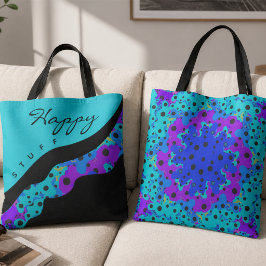 Bolsa Tote Onda Preta e Roxa Teal Moderna