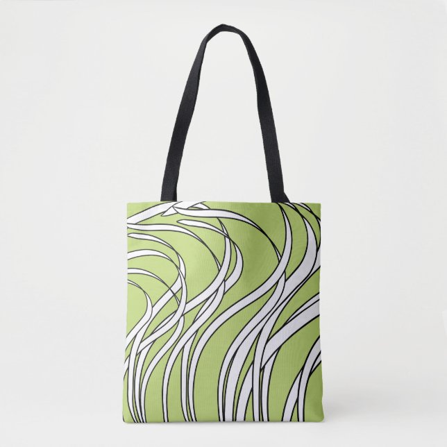 Bolsa Tote Onda submarina verde lima (Frente)