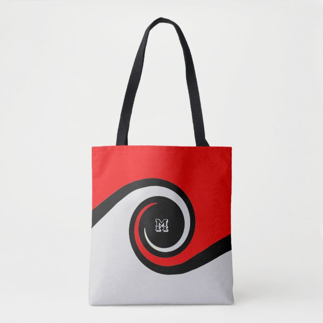 Bolsa Tote Ondas Abstratas de Moda (Frente)