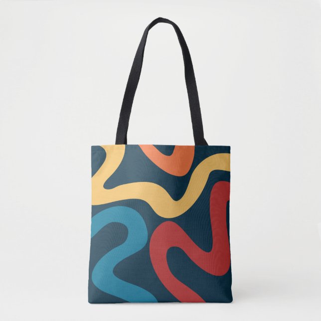 Bolsa Tote Ondas abstrato coloridas (Frente)