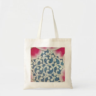 BOLSA TOTE ONDAS BRANCAS AZUIS VERMELHAS, ABSTRATO