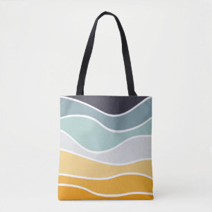 Bolsa Tote Ondas coloridas do estilo retrô de verão