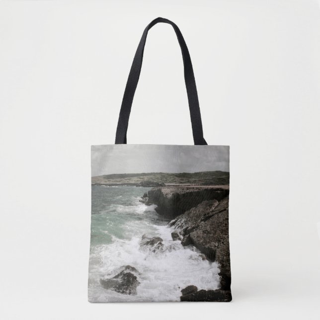 Bolsa Tote Ondas Costeiras Caindo (Frente)