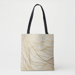 Bolsa Tote Ondas de Ouro luxuosas: Design de Vintage Premium