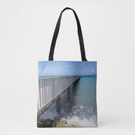 Bolsa Tote Ondas de salto no Design do cais