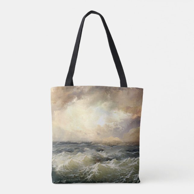 Bolsa Tote Ondas de Tempestade Oceânica (Verso)