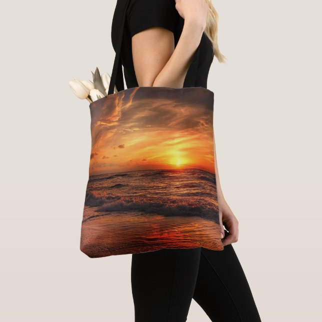 Bolsa Tote Ondas do Mar Sunset (Close Up)