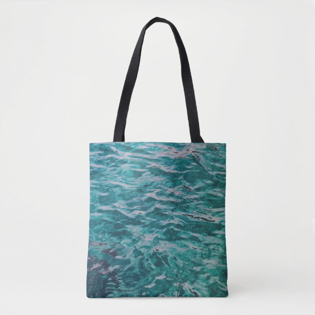 Bolsa Tote Ondas do Oceano Esmeralda (Frente)