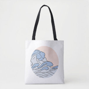 Bolsa Tote Ondas Do Oceano São Estéticas Com Ondas De Praia
