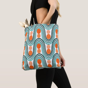 Bolsa Tote Ondas e Círculos Modernos do Século médio