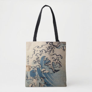 Bolsa Tote Ondas e pássaros, c.1825
