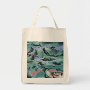 Bolsa Tote Ondas Em Harmonia Acrílica Abstrato