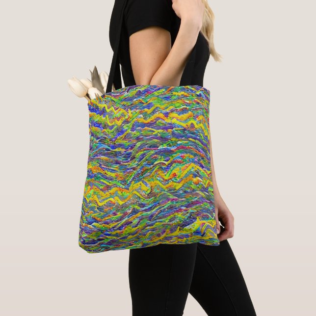 Bolsa Tote Ondas Fracionadas de Capa de abstrato 16 (Close Up)