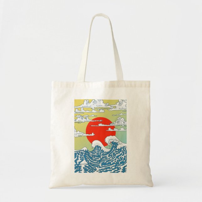 Bolsa Tote Ondas Japonesas (Frente)