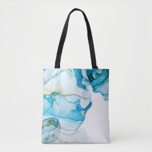 Bolsa Tote Ondas oceânicas ouros. Imagem brilhante e rica de