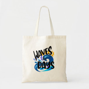 Bolsa Tote Ondas Para Dias, Vida na Praia, Verão no Oceano Az