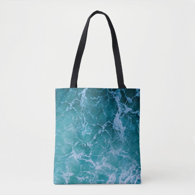 Bolsa Tote Ondas profundas do oceano azul (Frente)