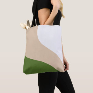 Bolsa Tote Ondas Simples - Branco, Areia e Verde