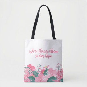 Bolsa Tote Onde as flores florescem assim que espera a sacola