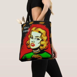 Bolsa Tote Onde Estão Todos? Estilo de Livro de Comédia Retro