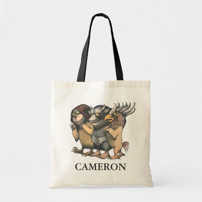 Bolsa Tote Onde Vivem os Monstros | Adicione Seu Nome (Frente)
