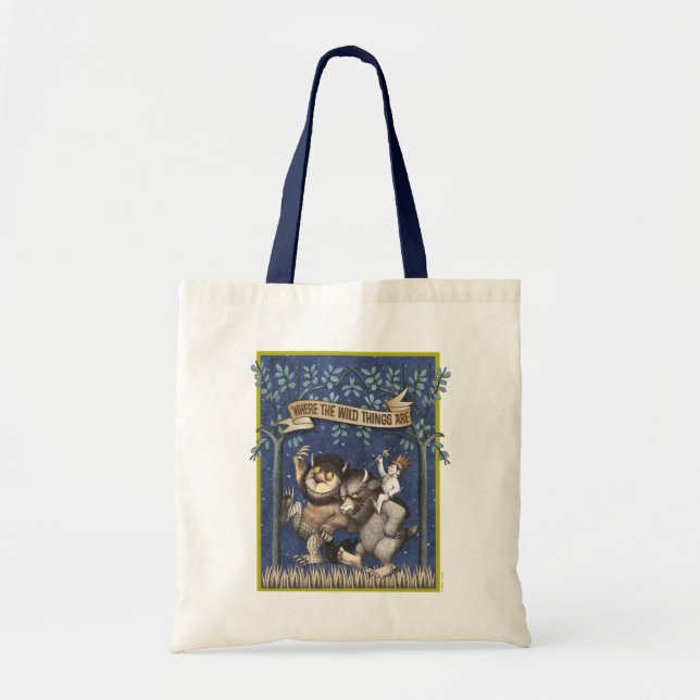 Bolsa Tote Onde Vivem os Monstros em Grafismos (Frente)