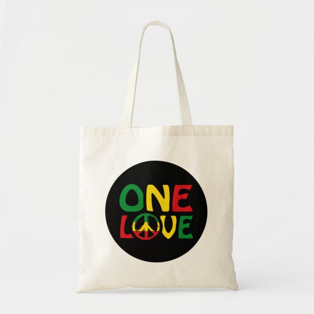 Bolsa Tote One Love, Reggae design (Frente)