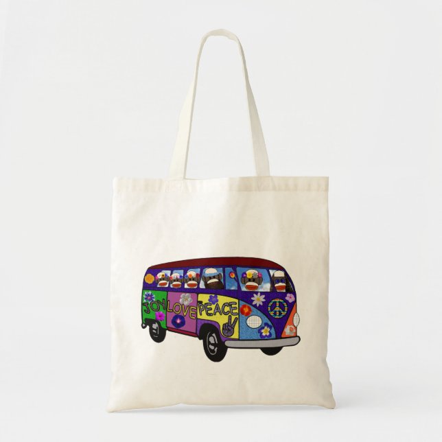 Bolsa Tote Ônibus da Paz do Macaco de Meia  (Frente)