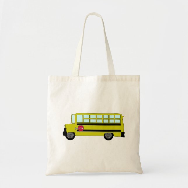 Bolsa Tote Ônibus Escolar Amarelo com Placa de Parada (Frente)