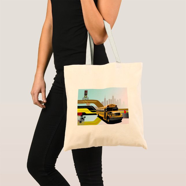 Bolsa Tote Ônibus Escolar da Cidade Cibernética (Criador carregado)