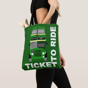 Bolsa Tote Ônibus verde do autocarro de dois andares de