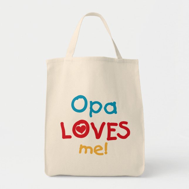 Bolsa Tote Opa me ama T-shirts e presentes (Frente)