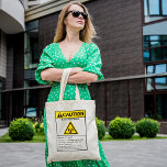Bolsa Tote Operador de Rádio de Precaução de Ham Shack Funny<br><div class="desc">Não se atreva a incomodar o presunto - sinal humorístico para avisar a todos que eles não deveriam incomodar o operador de rádio.</div>