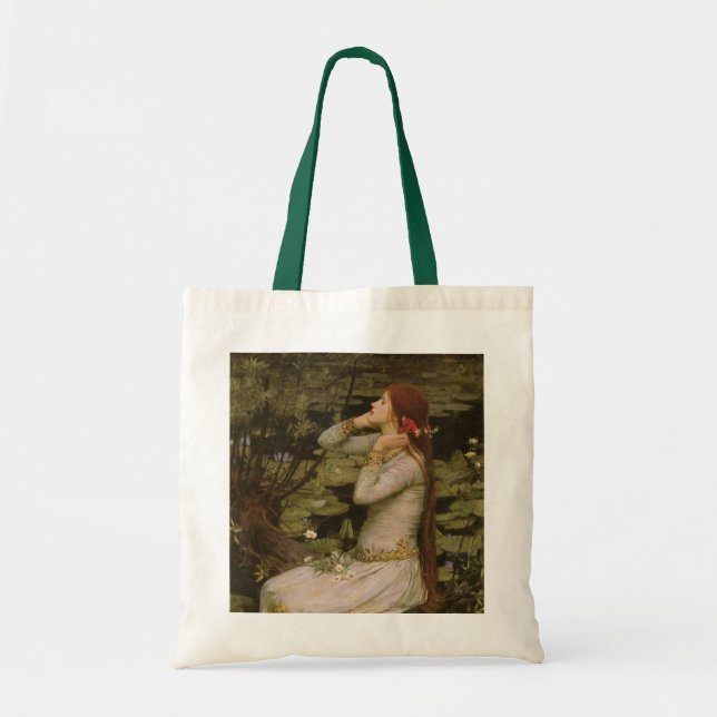 Bolsa Tote Ophelia de Pond por John William Waterhouse (Frente)