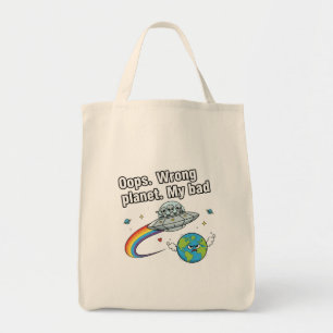 Bolsa Tote Ops. Planeta errado. Minha culpa