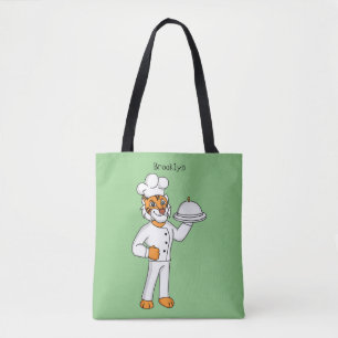 Bolsa Tote Óptica de desenho animado de tigre engraçado